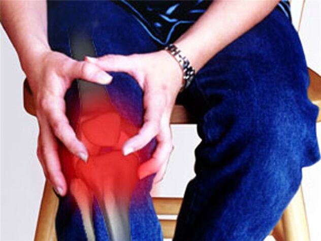 Pijn in het kniegewricht veroorzaakt door een pathologisch proces